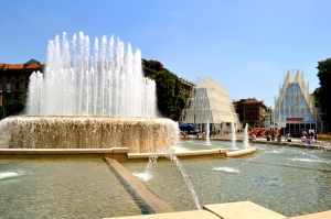 Nadia Mikushova. The Castello Sforzesco fountain in Milan.
