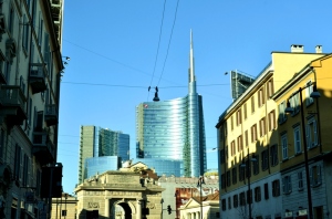 Nadia Mikushova. A panoramic view to the Porta Nuova new quarter.
