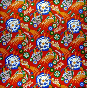 Nadia Mikushova. 1926-1928. An example of the Russian textile design exposed in the Russian pavilion of the EXPO2015.