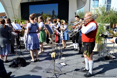Nadia Mikushova. German Orchestra is playing traditional German songs at the EXPO Milano 2015.1.a